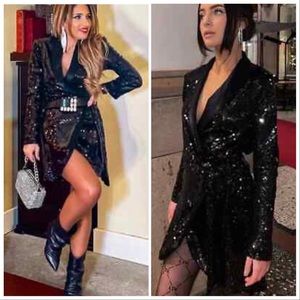 NWT Zara Sequin Blazer Wrap Dress